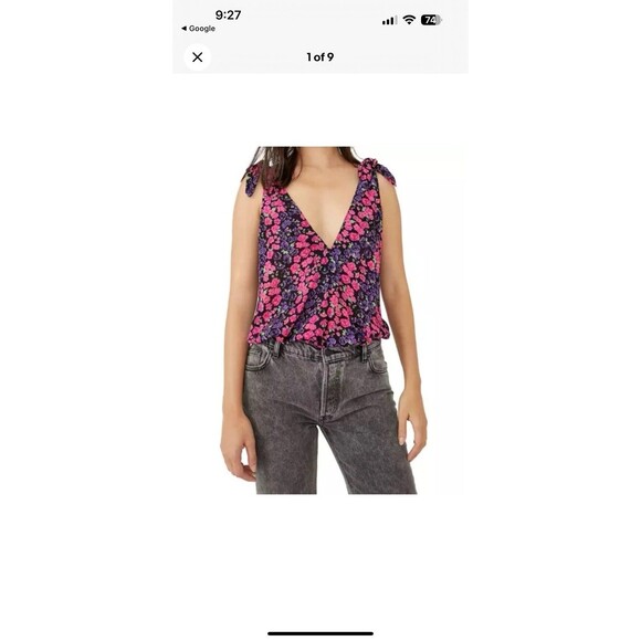 FREE PEOPLE BARE IT ALL BODYSUIT FLORAL PARTY COMBO SIZE S - Picture 1 of 6